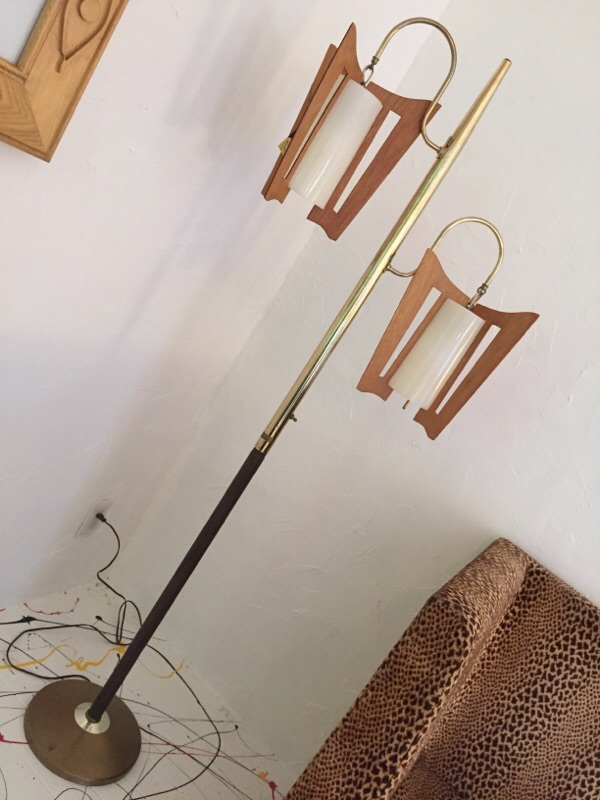 Mid Century Twin Shade Floor Lamp #473